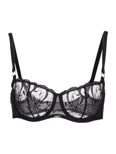 Chantelle Women's Fleur Demi Underwire Bra - Black - Size 34F | Thumbnail 1 Chantelle Women's Fleur Demi Underwire Bra - Black - Size 34F | Thumbnail 1