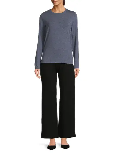 Majestic Filatures Women's Soft Touch Crewneck Top - Blue Denim | Thumbnail 2 Majestic Filatures Women's Soft Touch Crewneck Top - Blue Denim | Thumbnail 2