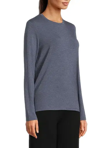 Majestic Filatures Women's Soft Touch Crewneck Top - Blue Denim | Thumbnail 4 Majestic Filatures Women's Soft Touch Crewneck Top - Blue Denim | Thumbnail 4
