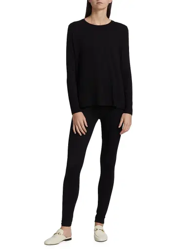 Majestic Filatures Women's Soft Touch Pleated Top - Noir | Thumbnail 2 Majestic Filatures Women's Soft Touch Pleated Top - Noir | Thumbnail 2