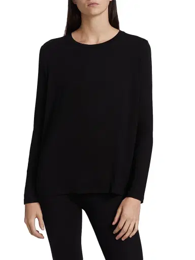Majestic Filatures Women's Soft Touch Pleated Top - Noir | Thumbnail 3 Majestic Filatures Women's Soft Touch Pleated Top - Noir | Thumbnail 3
