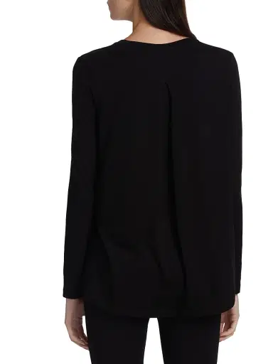 Majestic Filatures Women's Soft Touch Pleated Top - Noir | Thumbnail 5 Majestic Filatures Women's Soft Touch Pleated Top - Noir | Thumbnail 5