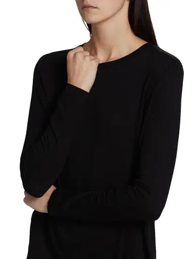 Majestic Filatures Women's Soft Touch Pleated Top - Noir | Thumbnail 6 Majestic Filatures Women's Soft Touch Pleated Top - Noir | Thumbnail 6