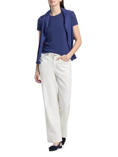 Majestic Filatures Women's Cashmere Short-Sleeve Tee - Blue Moon | Thumbnail 2 Majestic Filatures Women's Cashmere Short-Sleeve Tee - Blue Moon | Thumbnail 2