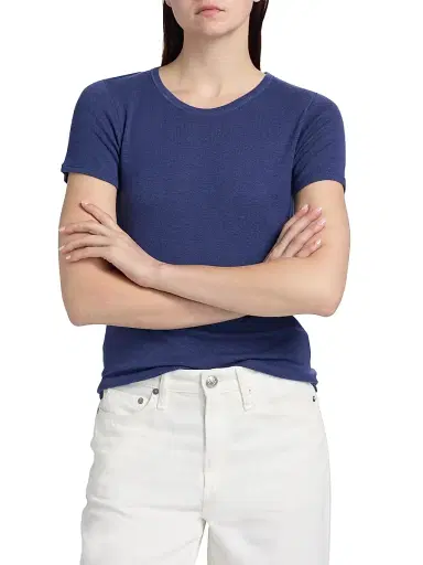 Majestic Filatures Women's Cashmere Short-Sleeve Tee - Blue Moon | Thumbnail 3 Majestic Filatures Women's Cashmere Short-Sleeve Tee - Blue Moon | Thumbnail 3