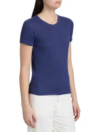 Majestic Filatures Women's Cashmere Short-Sleeve Tee - Blue Moon | Thumbnail 4 Majestic Filatures Women's Cashmere Short-Sleeve Tee - Blue Moon | Thumbnail 4