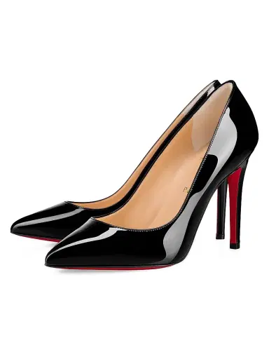 Christian Louboutin Women's Pigalle 100MM Patent Leather Pumps - Black | Thumbnail 2 Christian Louboutin Women's Pigalle 100MM Patent Leather Pumps - Black | Thumbnail 2