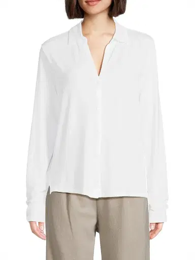Majestic Filatures Women's Soft Touch Button-Up Shirt - Blanc | Thumbnail 3 Majestic Filatures Women's Soft Touch Button-Up Shirt - Blanc | Thumbnail 3