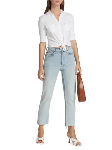 Majestic Filatures Women's Soft Touch Elbow-Sleeve Pocket Shirt - Blanc | Thumbnail 2 Majestic Filatures Women's Soft Touch Elbow-Sleeve Pocket Shirt - Blanc | Thumbnail 2