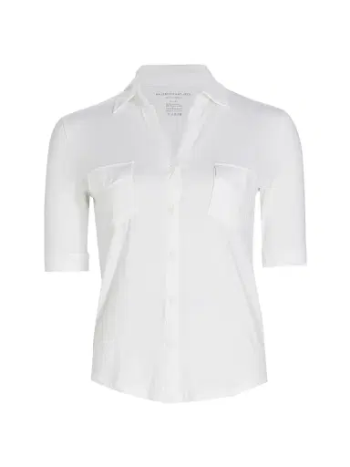 Majestic Filatures Women's Soft Touch Elbow-Sleeve Pocket Shirt - Blanc | Thumbnail 1 Majestic Filatures Women's Soft Touch Elbow-Sleeve Pocket Shirt - Blanc | Thumbnail 1