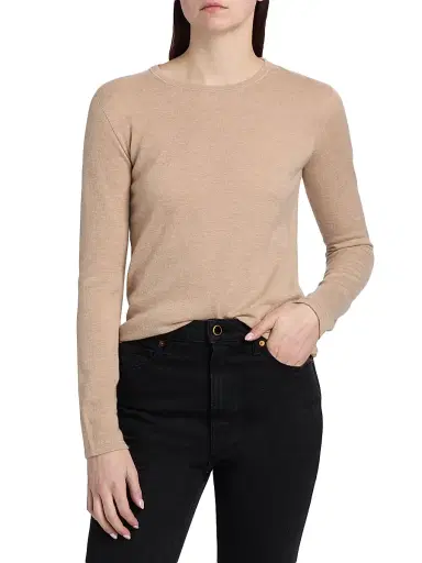 Majestic Filatures Women's Cashmere Crewneck Sweater - Cord Chine | Thumbnail 3 Majestic Filatures Women's Cashmere Crewneck Sweater - Cord Chine | Thumbnail 3