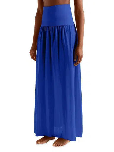 ERES Women's Ankara Cotton Strapless Maxi Dress - Indigo | Thumbnail 3 ERES Women's Ankara Cotton Strapless Maxi Dress - Indigo | Thumbnail 3