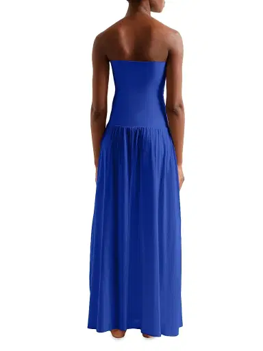 ERES Women's Ankara Cotton Strapless Maxi Dress - Indigo | Thumbnail 4 ERES Women's Ankara Cotton Strapless Maxi Dress - Indigo | Thumbnail 4