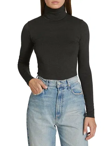 Majestic Filatures Women's Soft-Touch Turtleneck - Anthracite Chine | Thumbnail 3 Majestic Filatures Women's Soft-Touch Turtleneck - Anthracite Chine | Thumbnail 3