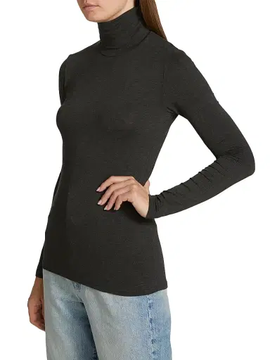Majestic Filatures Women's Soft-Touch Turtleneck - Anthracite Chine | Thumbnail 4 Majestic Filatures Women's Soft-Touch Turtleneck - Anthracite Chine | Thumbnail 4