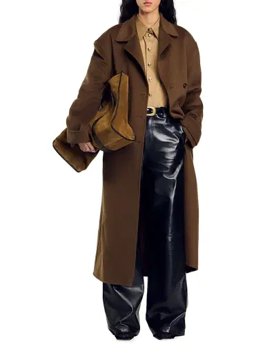 Sandro Women's Flared Leather Trousers - Black | Thumbnail 7 Sandro Women's Flared Leather Trousers - Black | Thumbnail 7