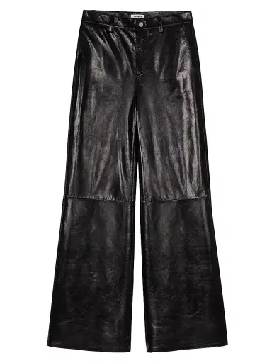 Sandro Women's Flared Leather Trousers - Black | Thumbnail 1 Sandro Women's Flared Leather Trousers - Black | Thumbnail 1