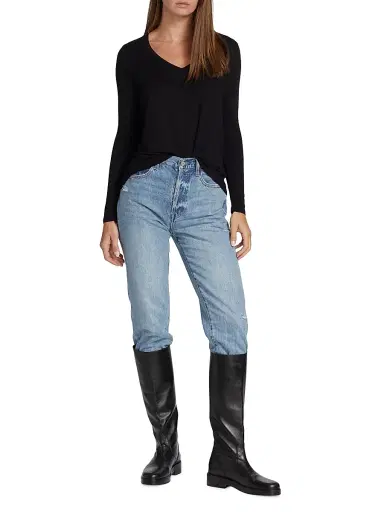 Majestic Filatures Women's Soft Touch Heathered Tee - Noir | Thumbnail 2 Majestic Filatures Women's Soft Touch Heathered Tee - Noir | Thumbnail 2