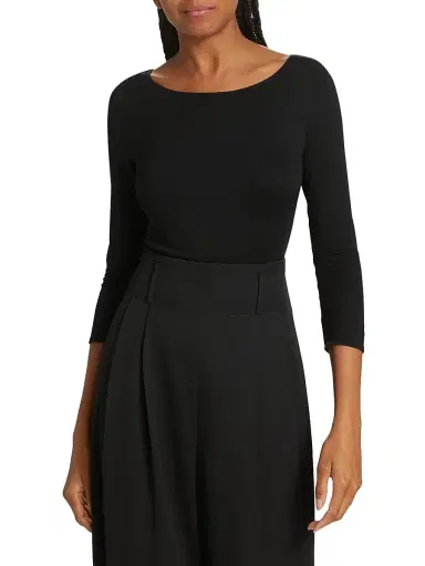 Majestic Filatures Women's Merrow Soft Touch Boatneck Top - Noir | Thumbnail 3 Majestic Filatures Women's Merrow Soft Touch Boatneck Top - Noir | Thumbnail 3