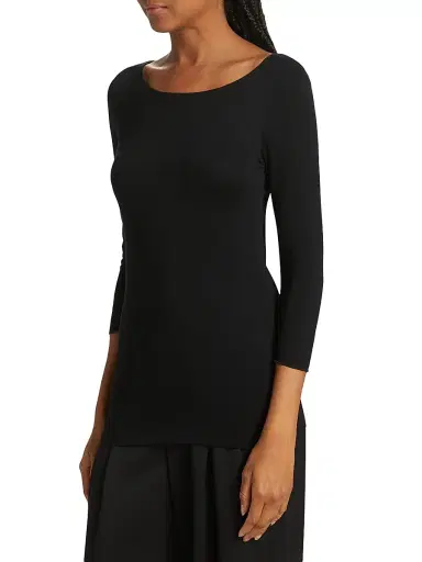 Majestic Filatures Women's Merrow Soft Touch Boatneck Top - Noir | Thumbnail 4 Majestic Filatures Women's Merrow Soft Touch Boatneck Top - Noir | Thumbnail 4
