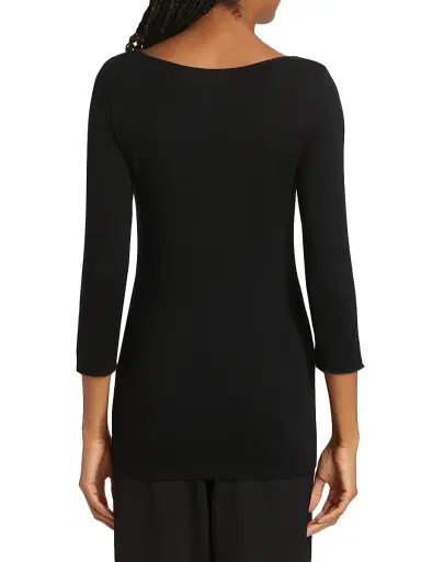 Majestic Filatures Women's Merrow Soft Touch Boatneck Top - Noir | Thumbnail 5 Majestic Filatures Women's Merrow Soft Touch Boatneck Top - Noir | Thumbnail 5