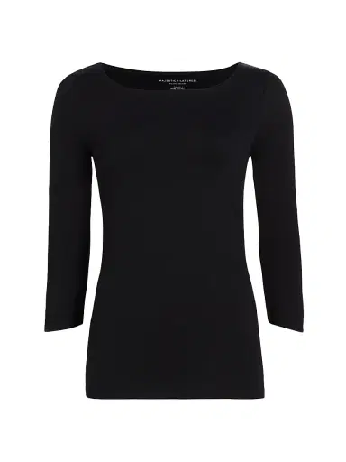 Majestic Filatures Women's Merrow Soft Touch Boatneck Top - Noir | Thumbnail 1 Majestic Filatures Women's Merrow Soft Touch Boatneck Top - Noir | Thumbnail 1