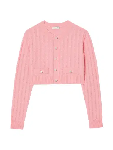 Sandro Women's Cable Knit Coatigan - Pink | Thumbnail 7 Sandro Women's Cable Knit Coatigan - Pink | Thumbnail 7