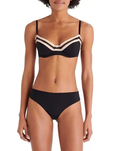 Eres Women's Jump Jersey Padded Balconette Bra - Noir Rose Petale - Size 40C | Thumbnail 3 Eres Women's Jump Jersey Padded Balconette Bra - Noir Rose Petale - Size 40C | Thumbnail 3