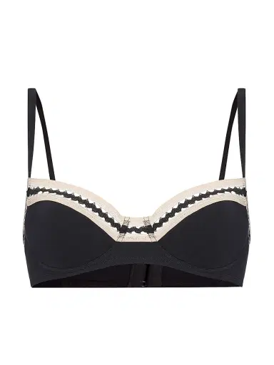 Eres Women's Jump Jersey Padded Balconette Bra - Noir Rose Petale - Size 40C | Thumbnail 1 Eres Women's Jump Jersey Padded Balconette Bra - Noir Rose Petale - Size 40C | Thumbnail 1