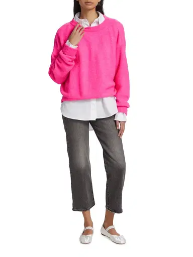 American Vintage Women's Vito Marled Sweater - Rose Fluo Chine | Thumbnail 2 American Vintage Women's Vito Marled Sweater - Rose Fluo Chine | Thumbnail 2