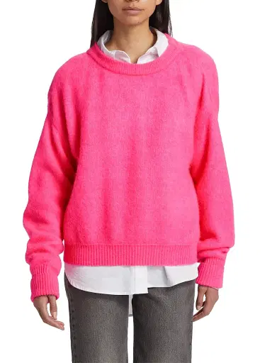 American Vintage Women's Vito Marled Sweater - Rose Fluo Chine | Thumbnail 3 American Vintage Women's Vito Marled Sweater - Rose Fluo Chine | Thumbnail 3