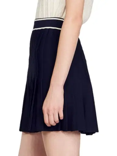 Sandro Women's Short Pleated Skirt - Deep Blue | Thumbnail 2 Sandro Women's Short Pleated Skirt - Deep Blue | Thumbnail 2