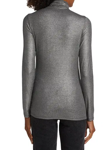 Majestic Filatures Women's Soft Touch Metallic Turtleneck Top - Anthracite | Thumbnail 5 Majestic Filatures Women's Soft Touch Metallic Turtleneck Top - Anthracite | Thumbnail 5