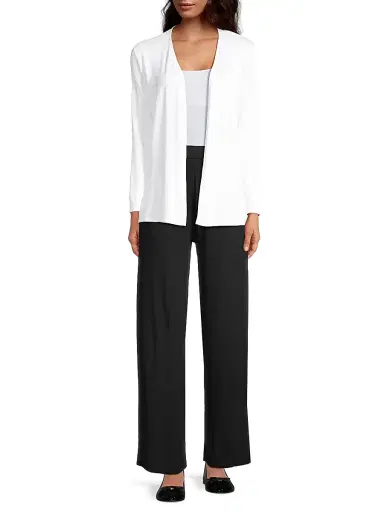 Majestic Filatures Women's Soft Touch Knit Open Cardigan - Blanc | Thumbnail 2 Majestic Filatures Women's Soft Touch Knit Open Cardigan - Blanc | Thumbnail 2