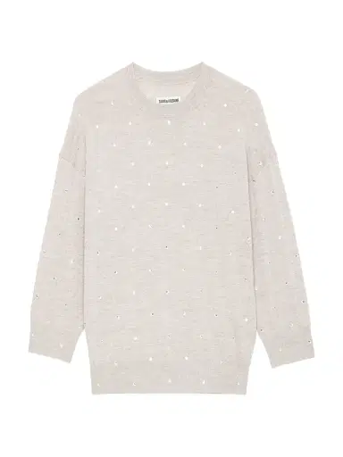 Zadig & Voltaire Women's Kansy We Strass Wool Sweater - Latte - Size Small | Thumbnail 1 Zadig & Voltaire Women's Kansy We Strass Wool Sweater - Latte - Size Small | Thumbnail 1