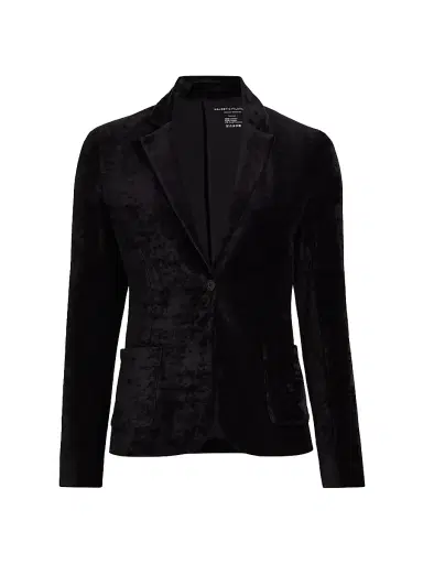 Majestic Filatures Women's Velour One-Button Blazer - Noir | Thumbnail 1 Majestic Filatures Women's Velour One-Button Blazer - Noir | Thumbnail 1