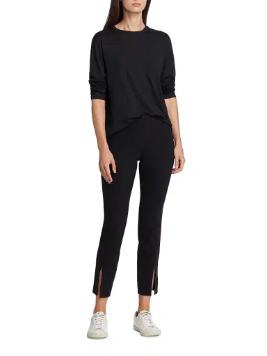 Majestic Filatures Women's Long-Sleeve Semi Relaxed Crewneck Top - Noir | Thumbnail 2 Majestic Filatures Women's Long-Sleeve Semi Relaxed Crewneck Top - Noir | Thumbnail 2