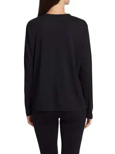 Majestic Filatures Women's Long-Sleeve Semi Relaxed Crewneck Top - Noir | Thumbnail 5 Majestic Filatures Women's Long-Sleeve Semi Relaxed Crewneck Top - Noir | Thumbnail 5