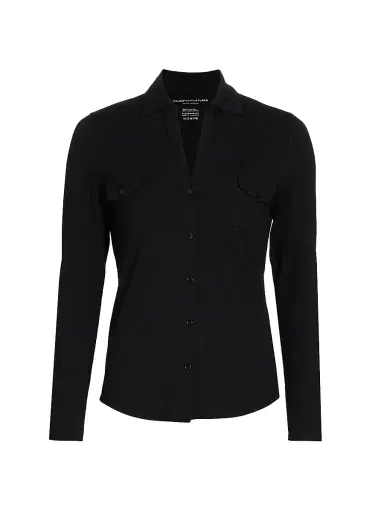 Majestic Filatures Women's Soft Touch Long-Sleeve Pocket Shirt - Noir | Thumbnail 1 Majestic Filatures Women's Soft Touch Long-Sleeve Pocket Shirt - Noir | Thumbnail 1