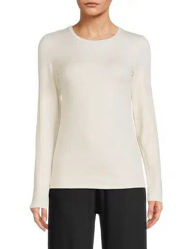 Majestic Filatures Women's Soft Touch Metallic Crewneck Top - Blanc | Thumbnail 3 Majestic Filatures Women's Soft Touch Metallic Crewneck Top - Blanc | Thumbnail 3