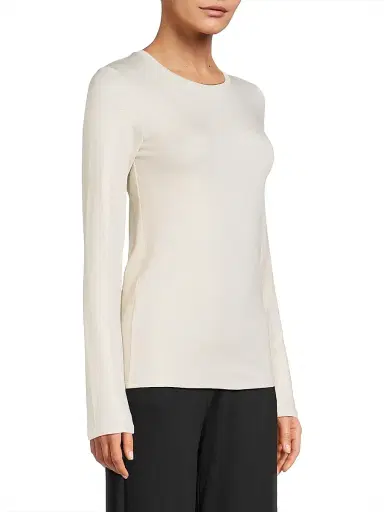 Majestic Filatures Women's Soft Touch Metallic Crewneck Top - Blanc | Thumbnail 4 Majestic Filatures Women's Soft Touch Metallic Crewneck Top - Blanc | Thumbnail 4