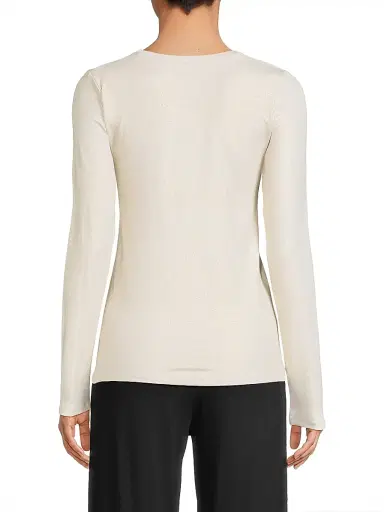 Majestic Filatures Women's Soft Touch Metallic Crewneck Top - Blanc | Thumbnail 5 Majestic Filatures Women's Soft Touch Metallic Crewneck Top - Blanc | Thumbnail 5