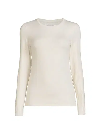 Majestic Filatures Women's Soft Touch Metallic Crewneck Top - Blanc | Thumbnail 1 Majestic Filatures Women's Soft Touch Metallic Crewneck Top - Blanc | Thumbnail 1