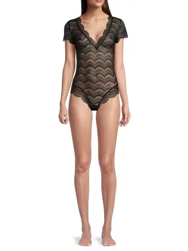 Simone Pérèle Women's Karma Scalloped Lace Bodysuit - Black | Thumbnail 2 Simone Pérèle Women's Karma Scalloped Lace Bodysuit - Black | Thumbnail 2