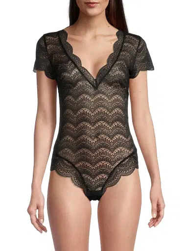 Simone Pérèle Women's Karma Scalloped Lace Bodysuit - Black | Thumbnail 3 Simone Pérèle Women's Karma Scalloped Lace Bodysuit - Black | Thumbnail 3
