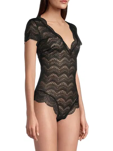 Simone Pérèle Women's Karma Scalloped Lace Bodysuit - Black | Thumbnail 4 Simone Pérèle Women's Karma Scalloped Lace Bodysuit - Black | Thumbnail 4
