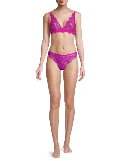 Simone Pérèle Women's Karma Scalloped Lace Tanga - Peau Rose | Thumbnail 2 Simone Pérèle Women's Karma Scalloped Lace Tanga - Peau Rose | Thumbnail 2