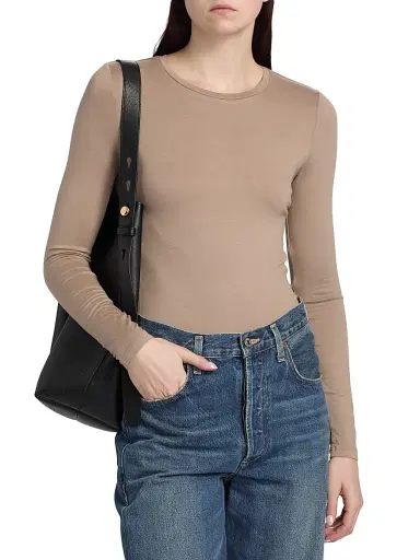 Majestic Filatures Women's Soft Touch Crewneck Long-Sleeve Top - Coffee Latte | Thumbnail 3 Majestic Filatures Women's Soft Touch Crewneck Long-Sleeve Top - Coffee Latte | Thumbnail 3