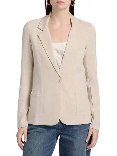 MAJESTIC FILATURES Women's French Terry Blazer - Ecru Chine - Size Large | Thumbnail 3 MAJESTIC FILATURES Women's French Terry Blazer - Ecru Chine - Size Large | Thumbnail 3