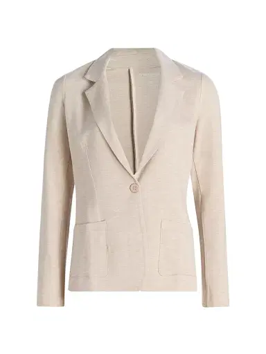 MAJESTIC FILATURES Women's French Terry Blazer - Ecru Chine - Size Large | Thumbnail 1 MAJESTIC FILATURES Women's French Terry Blazer - Ecru Chine - Size Large | Thumbnail 1